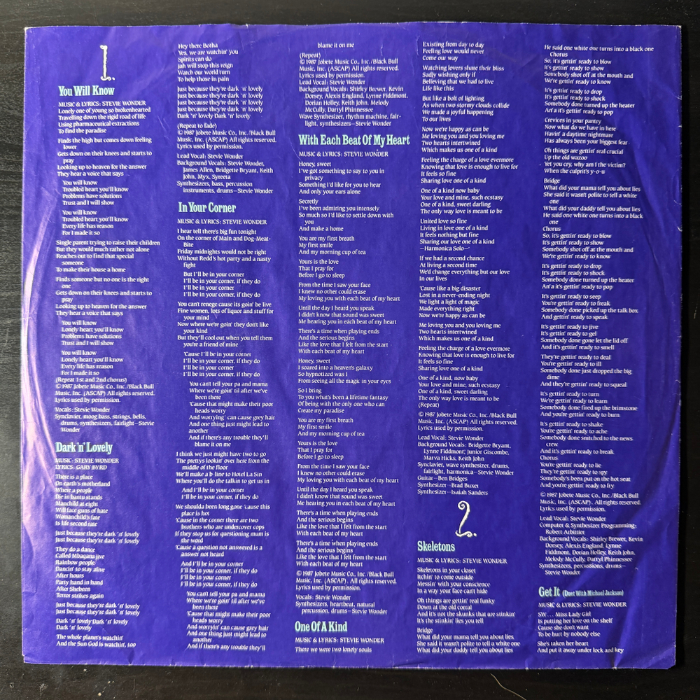 Stevie Wonder - Characters (Германия 1987г.)