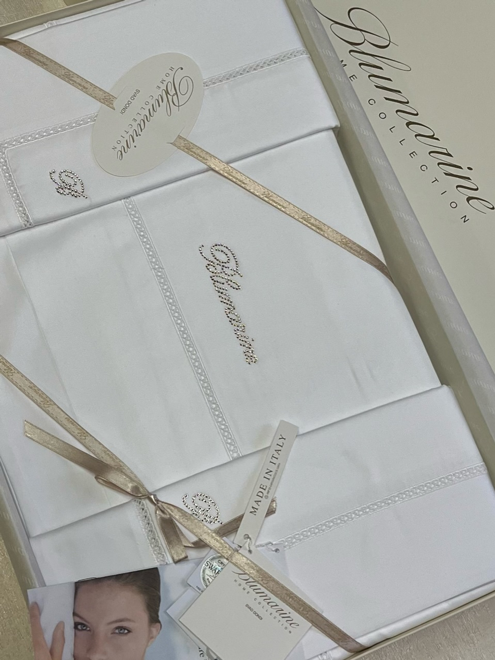 Постельное белье 2 спальное евро Blumarine Blunotte Bianco 1637