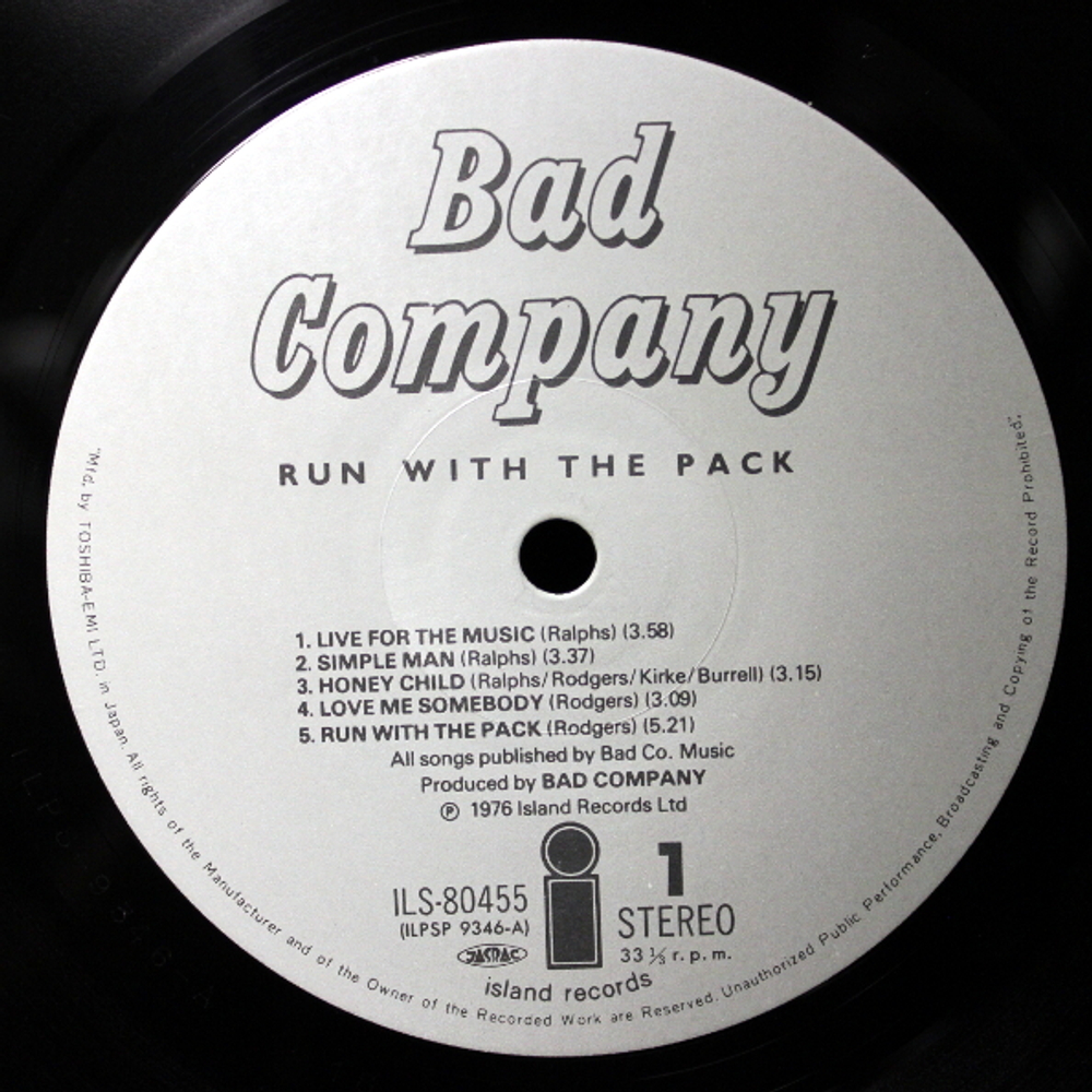 Bad Company / Run With The Pack (LP)
