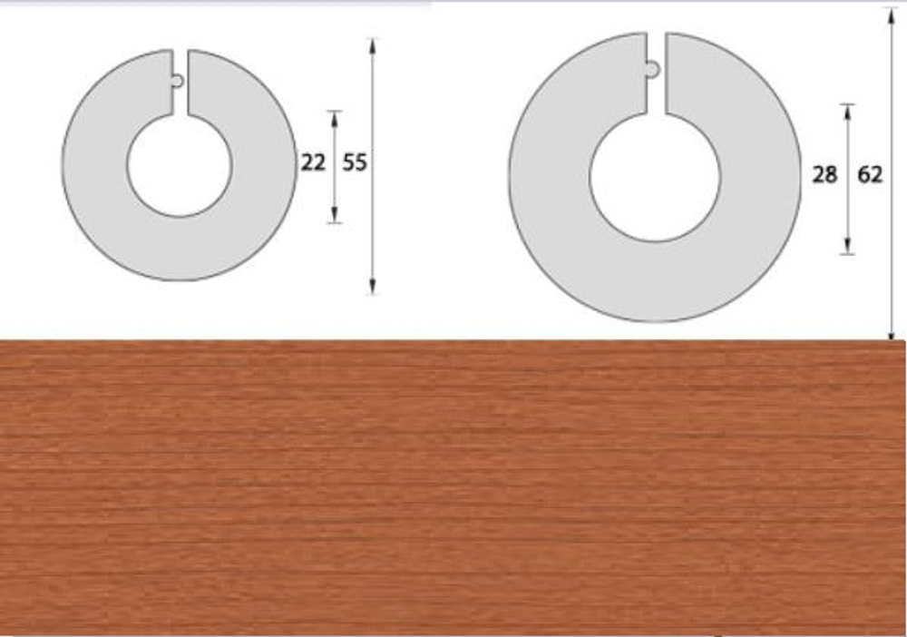Розетта для труб 28мм "ИД" Вишня темная (3/4")