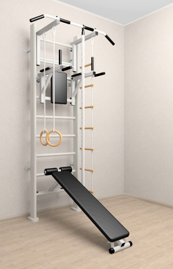 Деревянная шведская стенка Sv Sport 906б (Турник стандарт/Брусья/Скамья/Канат/Кольца/Лестница)