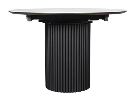 Стол DUBAI 110 (+32) белая керамика матовая / черная опора