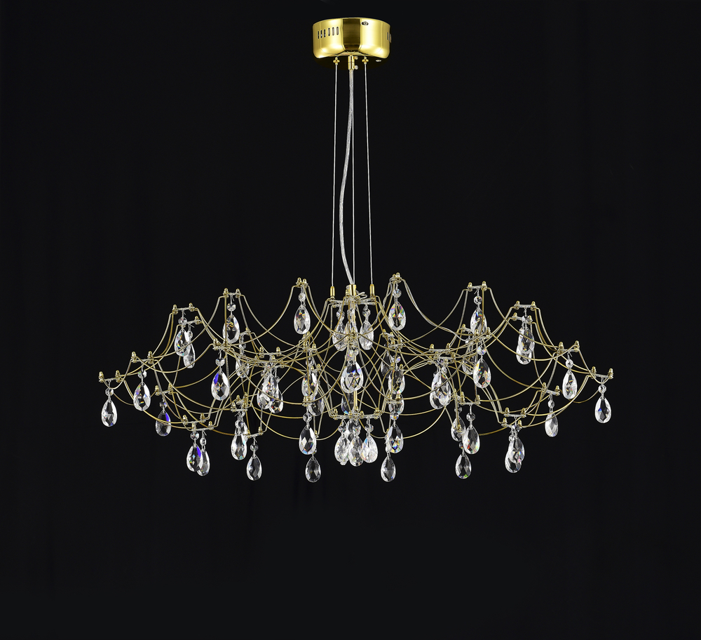 Подвесная люстра светодиодная с пультом и хрустальными подвесками Asfour MyFar Ersilia MR2663-60P-50AD