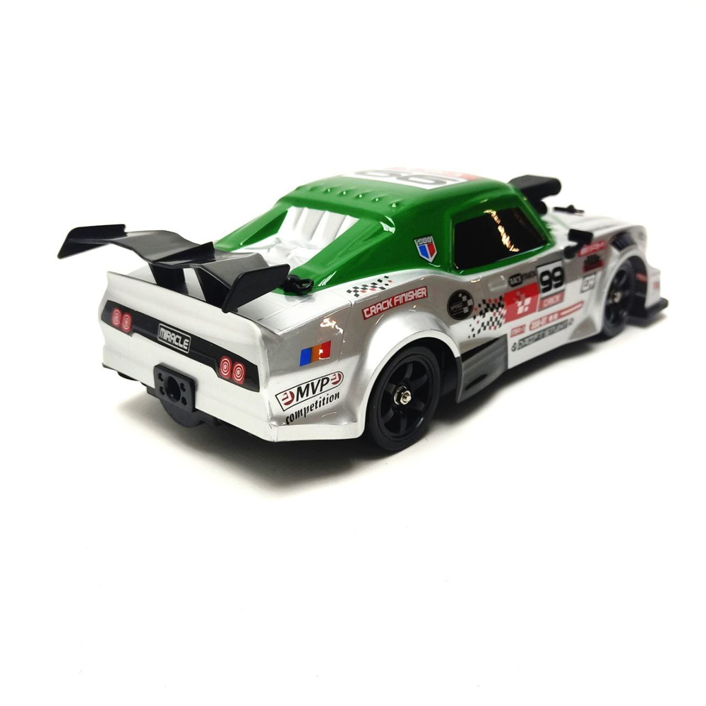 Радиоуправляемая машина для дрифта HB Ford Mustang (4WD, свет, пар, акб, 1:16) - SC16A08-1 серо-зеленый