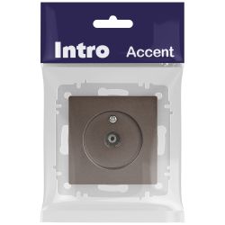 Розетка Intro Accent 6-301-08 TV одиночная, IP20, СУ, бронза | Intro