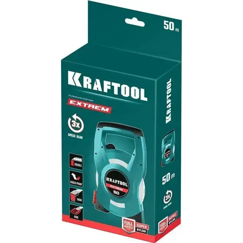 Геодезическая стальная мерная лента KRAFTOOL Extrem 50 м 34185-50