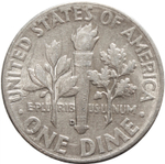 1 дайм (10 центов) 1963. США (D) VF-XF Серебро