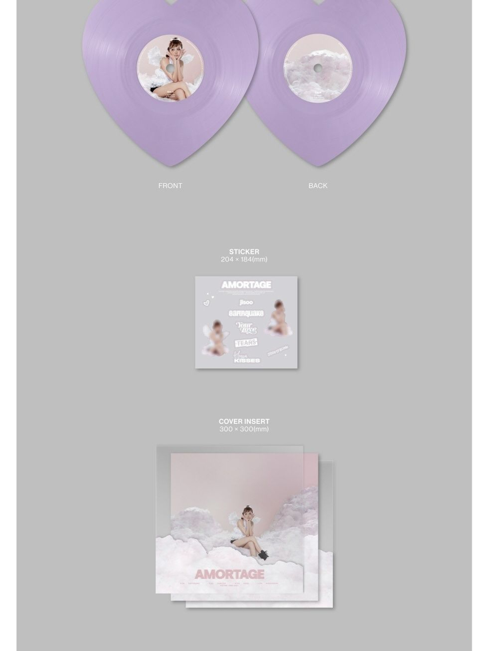 Альбом JISOO - AMORTAGE Mini Album Vinyl HEART Version