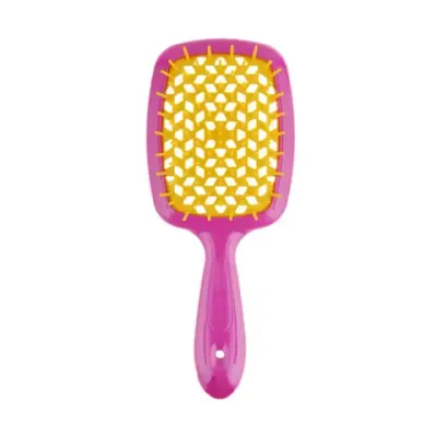 Расческа для волос JANEKE SuperBrush The Original Малиновая с желтым