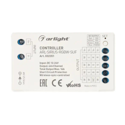 Контроллер ARL-SIRIUS-RGBW-SUF (12-24V, 4x4A, 2.4G) (Arlight, IP20 Пластик, 3 года) 032351