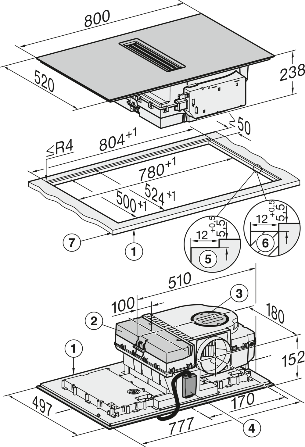 Варочная панель с вытяжкой Miele KMDA 7876 FL