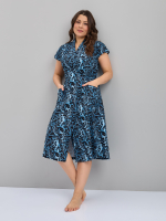 Халат Х-044/тголубой-леопард