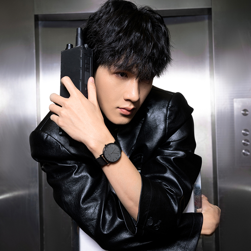 BENKEN Quartz Movement Stainless Steel Strap Watch Men"s Watches Black Dial