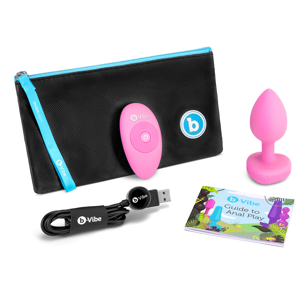 b-Vibe VIBRATING HEART SHAPE JEWEL PLUG S/M - Анальная пробка с ДУ