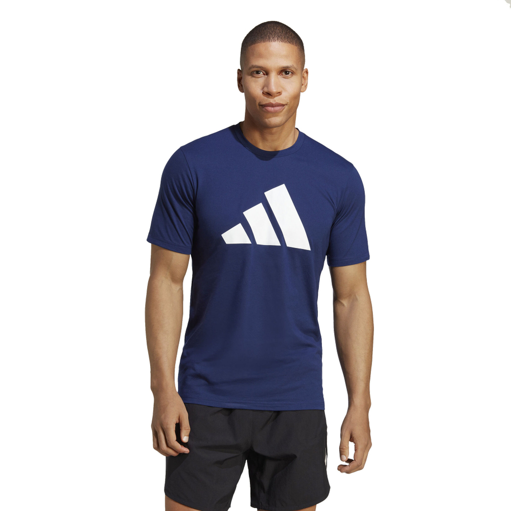 Мужское теннисное поло adidas Training Essential Feel Ready Logo T-Shirt Men - Dark Blue, White