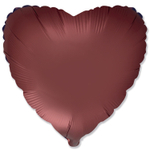 Шар фольгированный Сердце 46 см (Коричневый)