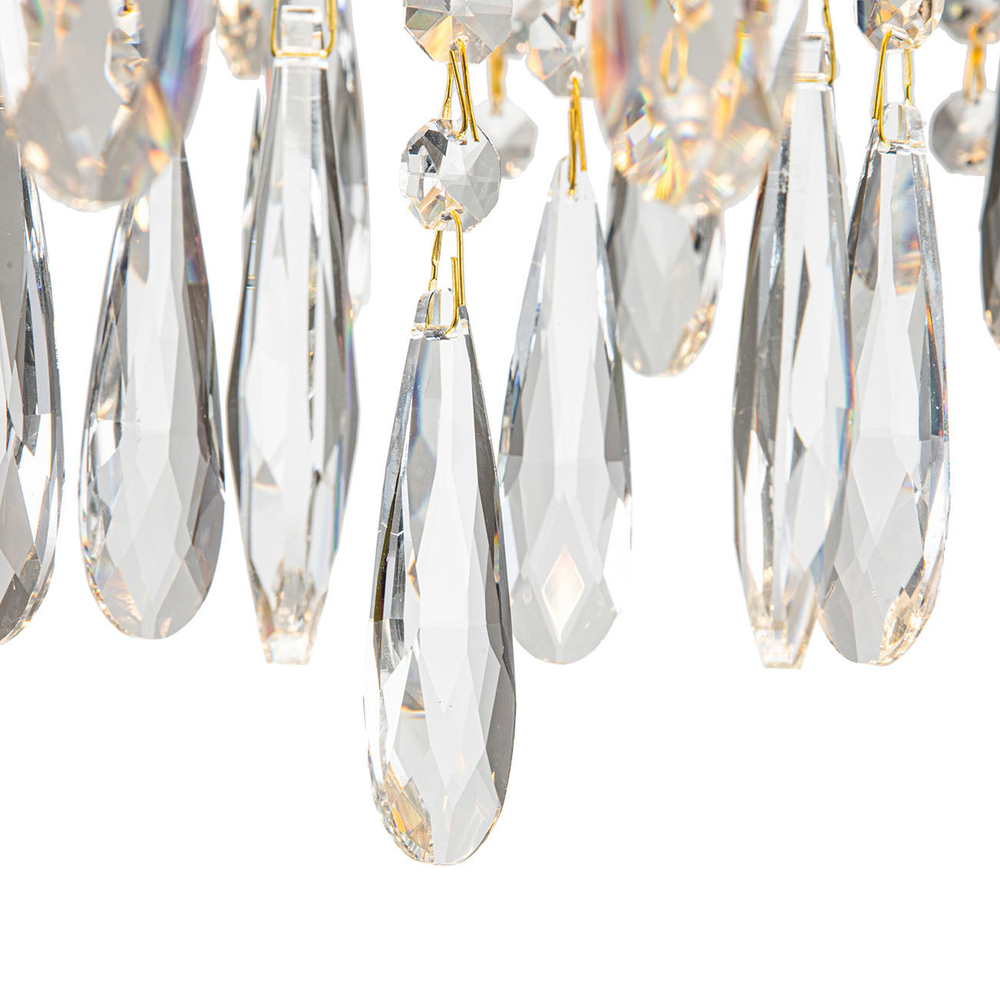 Потолочный светильник 8x60Вт E14, металл/хрусталь, золото/прозрачные кристаллы