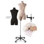 Манекен портновский женский Виктория, комплект Про, размер 44, цвет бежевый, в комплекте подставка Милан, набор накладок и сменный чехол