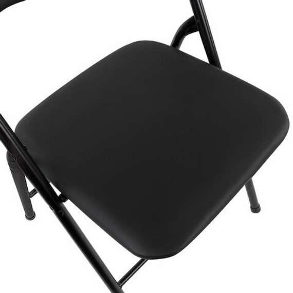 Стул складной BRABIX "Golf CF-007", черный каркас, кожзам черный