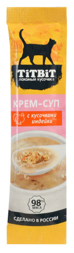 Крем-суп TITBIT для кошек с кусочками индейки - 10 гр