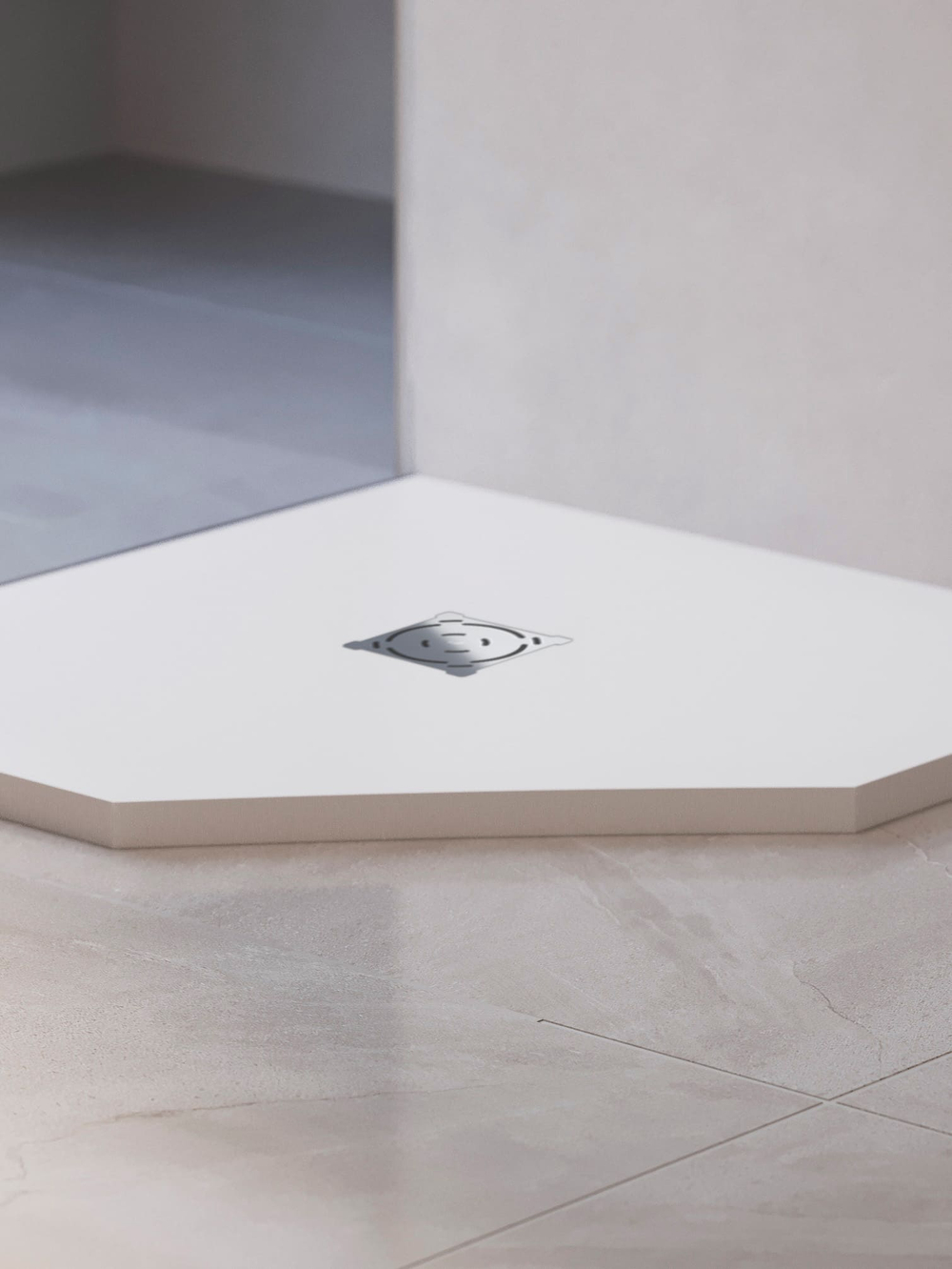 Душевой поддон трапеция RGW ST/T-W Белый (1000x1000)