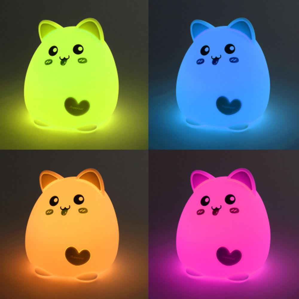 Ночник - светильник светодиодный ЭРА NLED-414-2W-BU аккумуляторный мягкий силиконовый белый с синим | Ночники