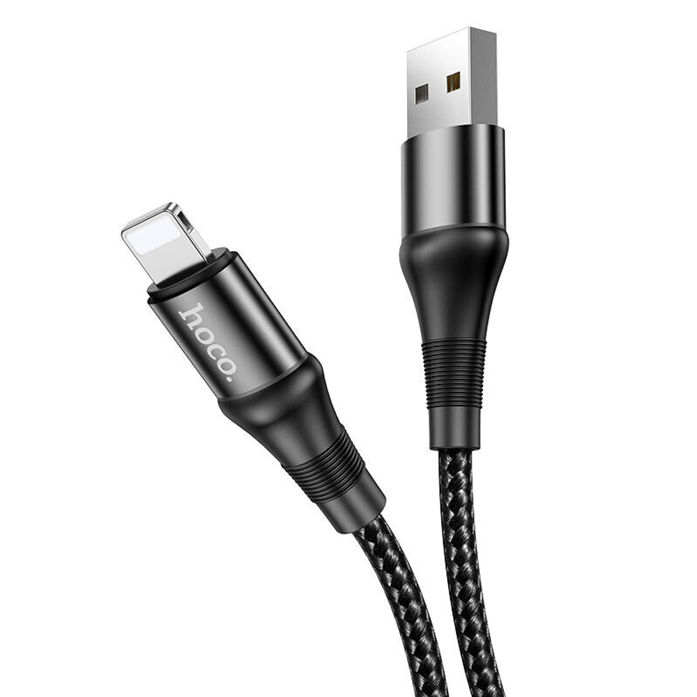 Кабель HOCO X50 USB-Lightning 2.4А 1м Nylon Black