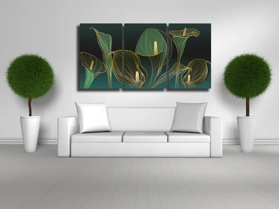 Модульная картина "Тропические каллы"