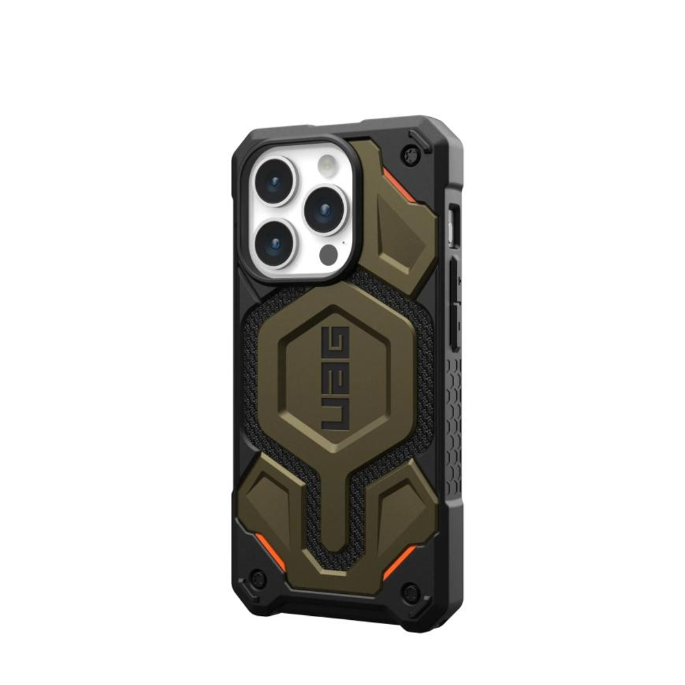 Защитный чехол MagSafe UAG Monarch Pro Kevlar для iPhone 15 Pro Композитный гибридный чехол с очень высоким уровнем защиты при падении