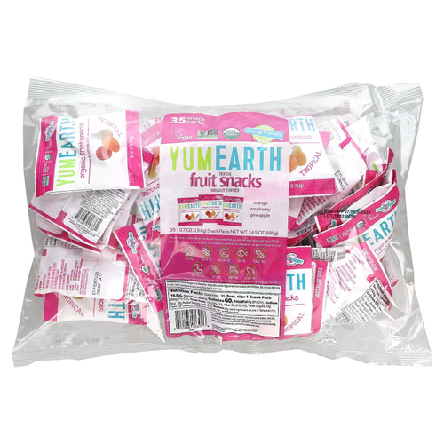YumEarth, Органические фрукты, тропические фрукты, 35 упаковок, по 19,8 г (0,7 унции)