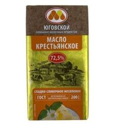 МАСЛО СЛАДКО-СЛИВОЧНОЕ 72,5% КРЕСТЬЯНСКОЕ 200 ГР /ЮКМП/ БЗМЖ