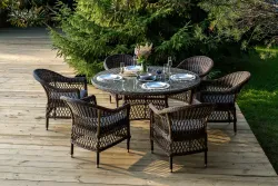 "Эспрессо–150 S" обеденная группа плетеная, цвет коричневый