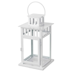 IKEA BORRBY  (ИКЕА БОРРБЙ)  -  Фонарь, внутренний/наружный белый, 28 см
