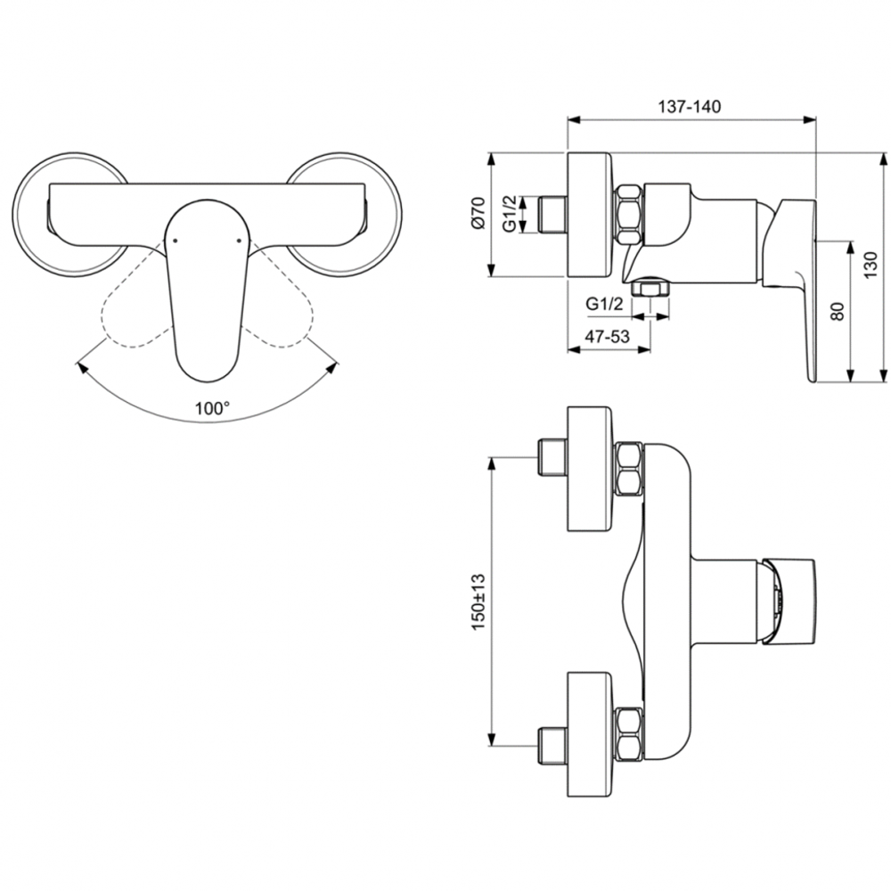 Смеситель Ideal Standard CERAFINE MODEL O BC499AA  для душа