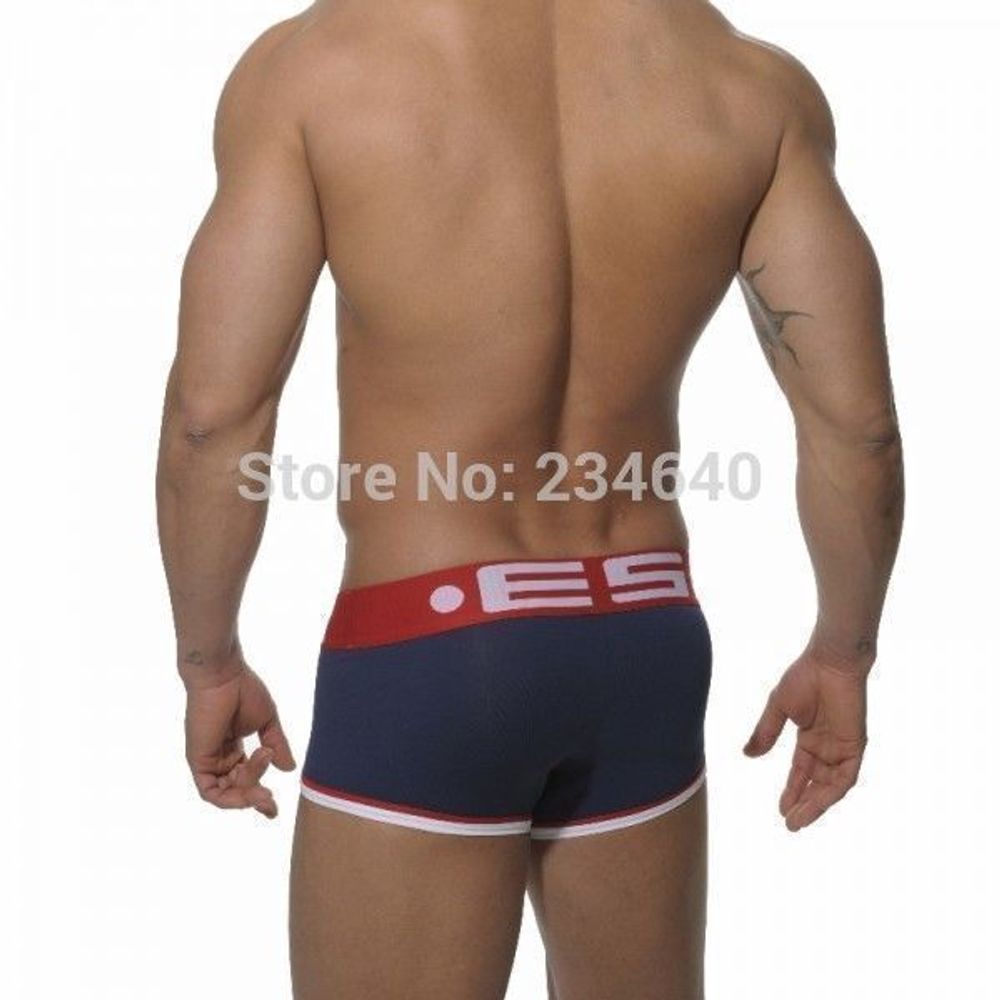 Мужские трусы хипсы темно-синие с красным поясом ES Blue 58 Boxer