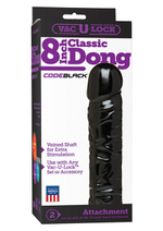 Черная насадка-фаллос для страпон-трусиков 8''Classic Dong (Цвет: черный)