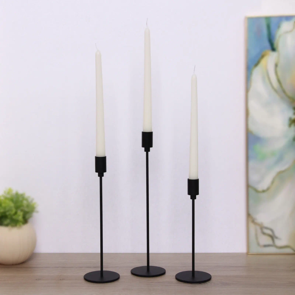 Подсвечники «THE BLACK HEART» 8*8*23/28/32 см (набор 3 шт), Черный