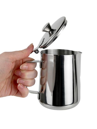 Молочник с крышкой 600 мл. из нержавеющей стали Kamille KM 4386