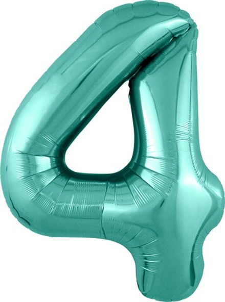 Шар (40""/102 см) Цифра, 4 Slim, Бискайский зеленый, 1 шт. в упак. б76