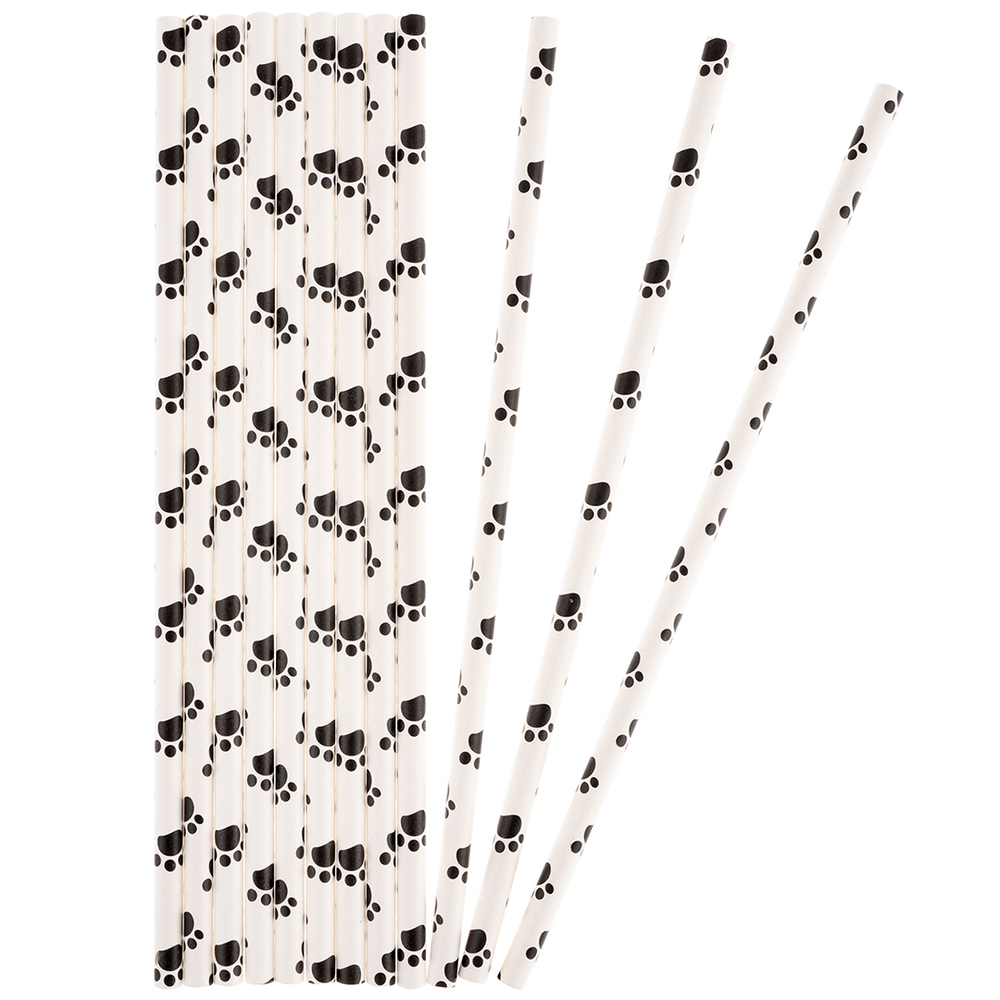 Трубочки для коктейлей бумажные «Котики», 12 шт