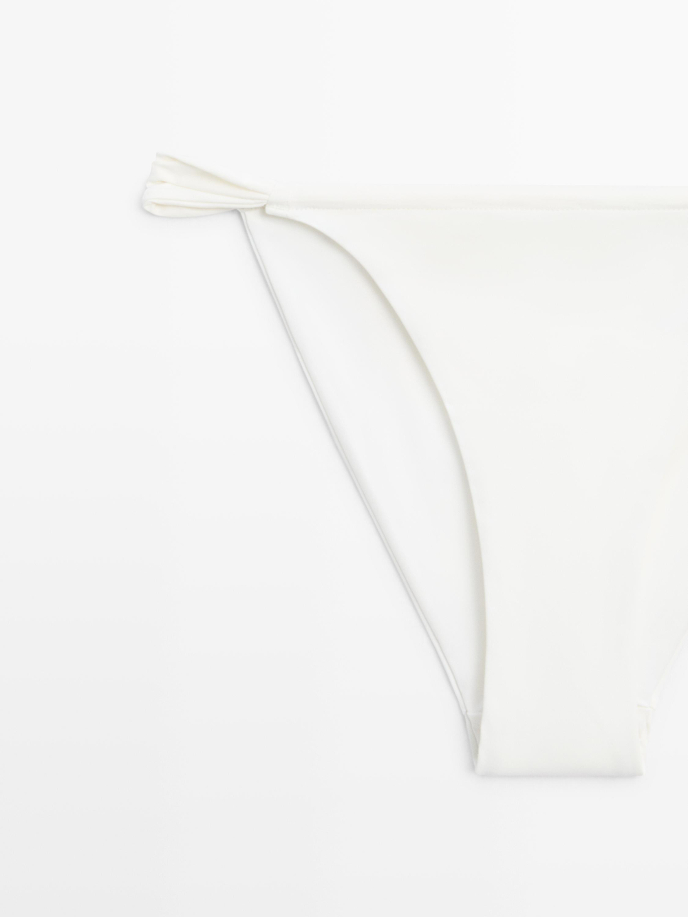 Massimo Dutti Плавки бикини со сборкой, белый