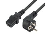 Шнур сетевой, вилка угловая СЕЕ 7/7(Schuko) - разъем IEC 320 C13, кабель 3x0,75 мм², длина 1,8 метра