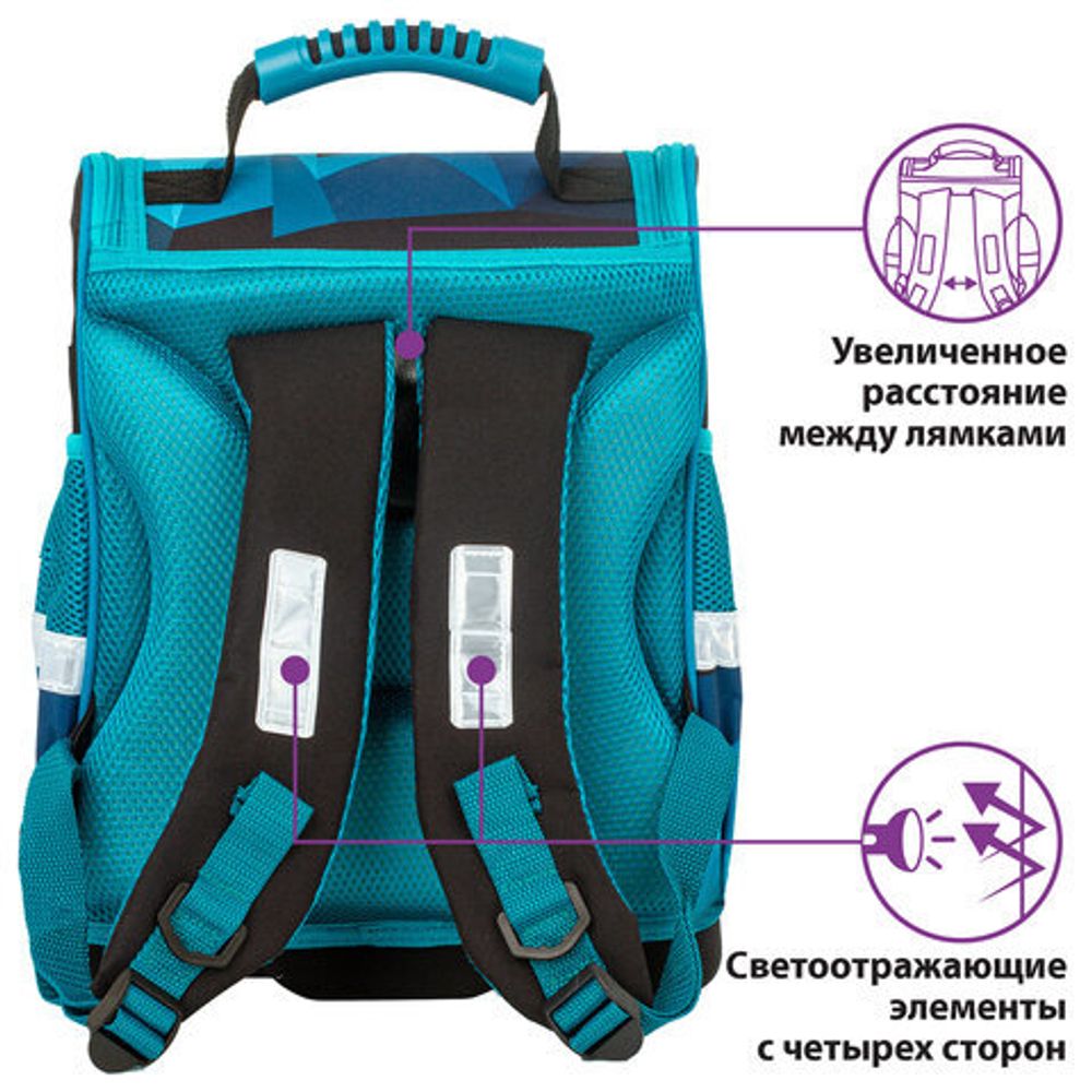 Ранец ЮНЛАНДИЯ WISE для начальной школы, "Monster-truck", 37х29х15 см, 229948