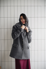 Пиджак - пальто с косынкой oversize