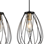 Подвесной светильник 3x60Вт E14, металл, чёрный/бронза