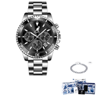 KANGOL Quartz Movement Stainless Steel Watchband Watch Men"s Watches Black Dial