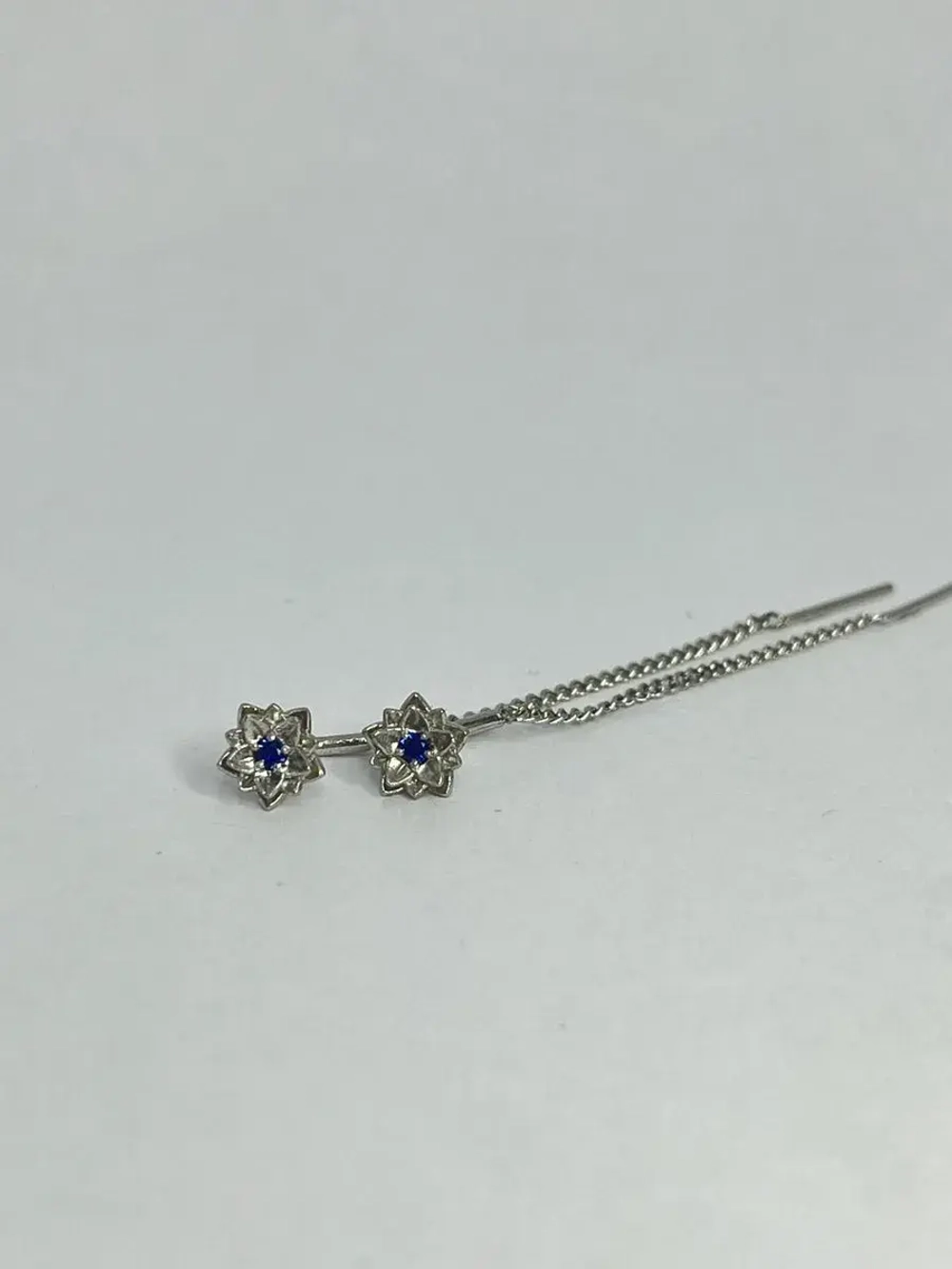 Серебряные серьги протяжки "Лотос"