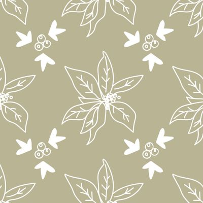 Бесшовный принт c зимней ботаникой