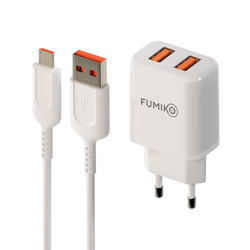 Зарядное устройство FUMIKO CH14 2.4А c Micro белое