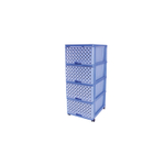 Комод 4-х секционный "Сетка", черно-серебристый